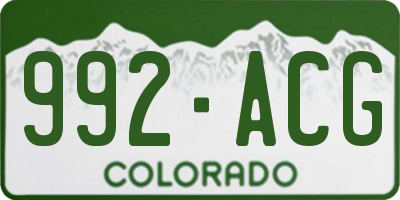 CO license plate 992ACG