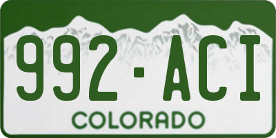 CO license plate 992ACI