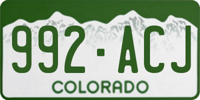 CO license plate 992ACJ