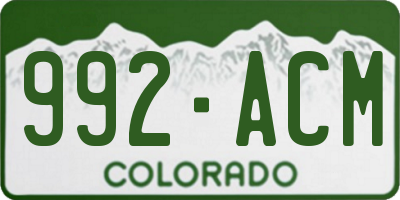 CO license plate 992ACM