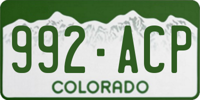 CO license plate 992ACP