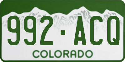 CO license plate 992ACQ