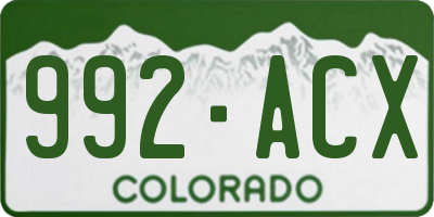 CO license plate 992ACX