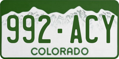 CO license plate 992ACY