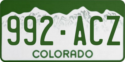 CO license plate 992ACZ
