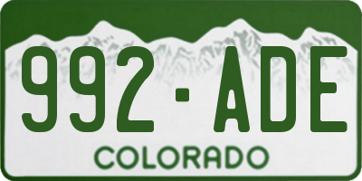 CO license plate 992ADE