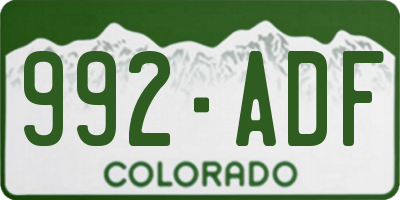 CO license plate 992ADF