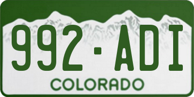CO license plate 992ADI