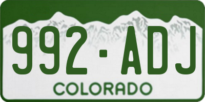 CO license plate 992ADJ