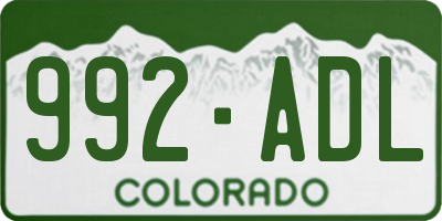 CO license plate 992ADL