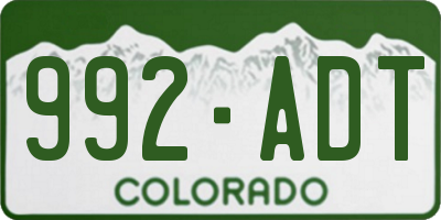 CO license plate 992ADT