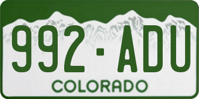 CO license plate 992ADU