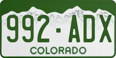 CO license plate 992ADX