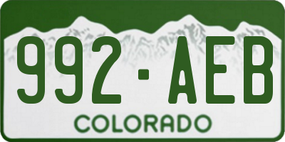 CO license plate 992AEB
