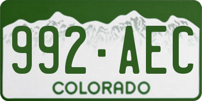 CO license plate 992AEC