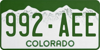 CO license plate 992AEE