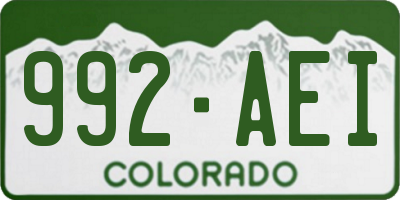 CO license plate 992AEI