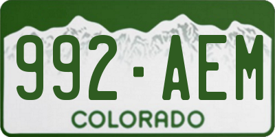 CO license plate 992AEM