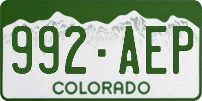 CO license plate 992AEP