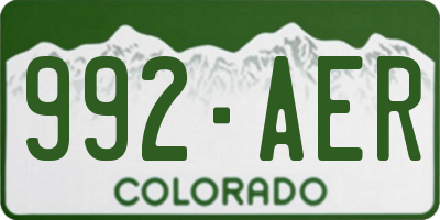 CO license plate 992AER