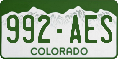 CO license plate 992AES