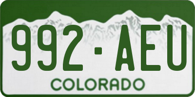 CO license plate 992AEU