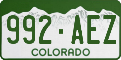 CO license plate 992AEZ