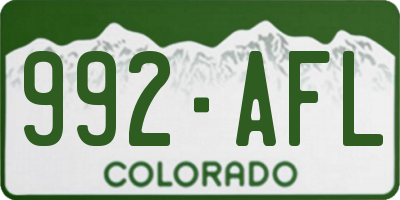 CO license plate 992AFL