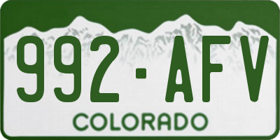 CO license plate 992AFV