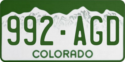 CO license plate 992AGD