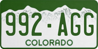 CO license plate 992AGG