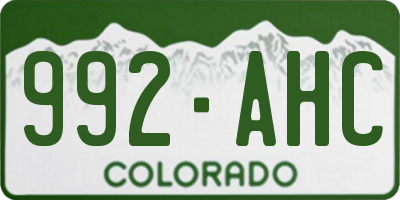 CO license plate 992AHC