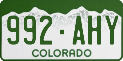 CO license plate 992AHY