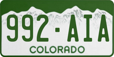 CO license plate 992AIA