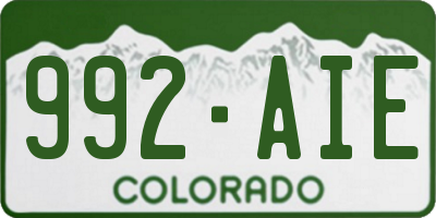 CO license plate 992AIE