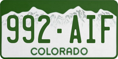 CO license plate 992AIF
