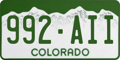 CO license plate 992AII