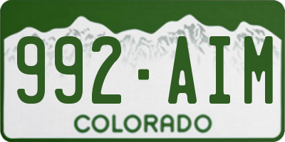 CO license plate 992AIM