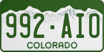 CO license plate 992AIO