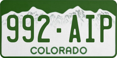 CO license plate 992AIP