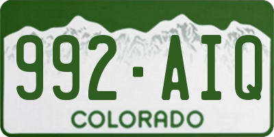 CO license plate 992AIQ