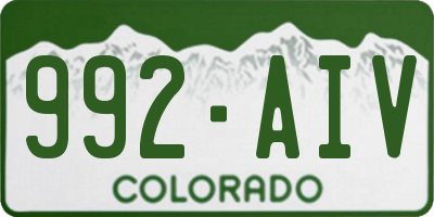 CO license plate 992AIV