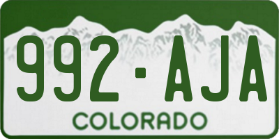 CO license plate 992AJA
