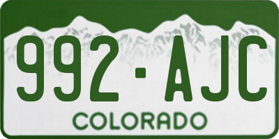 CO license plate 992AJC