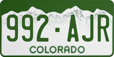CO license plate 992AJR