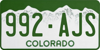 CO license plate 992AJS