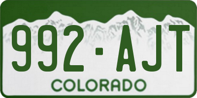 CO license plate 992AJT