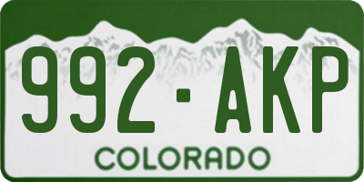 CO license plate 992AKP