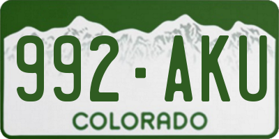 CO license plate 992AKU