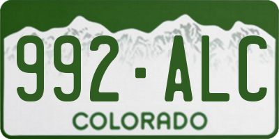 CO license plate 992ALC